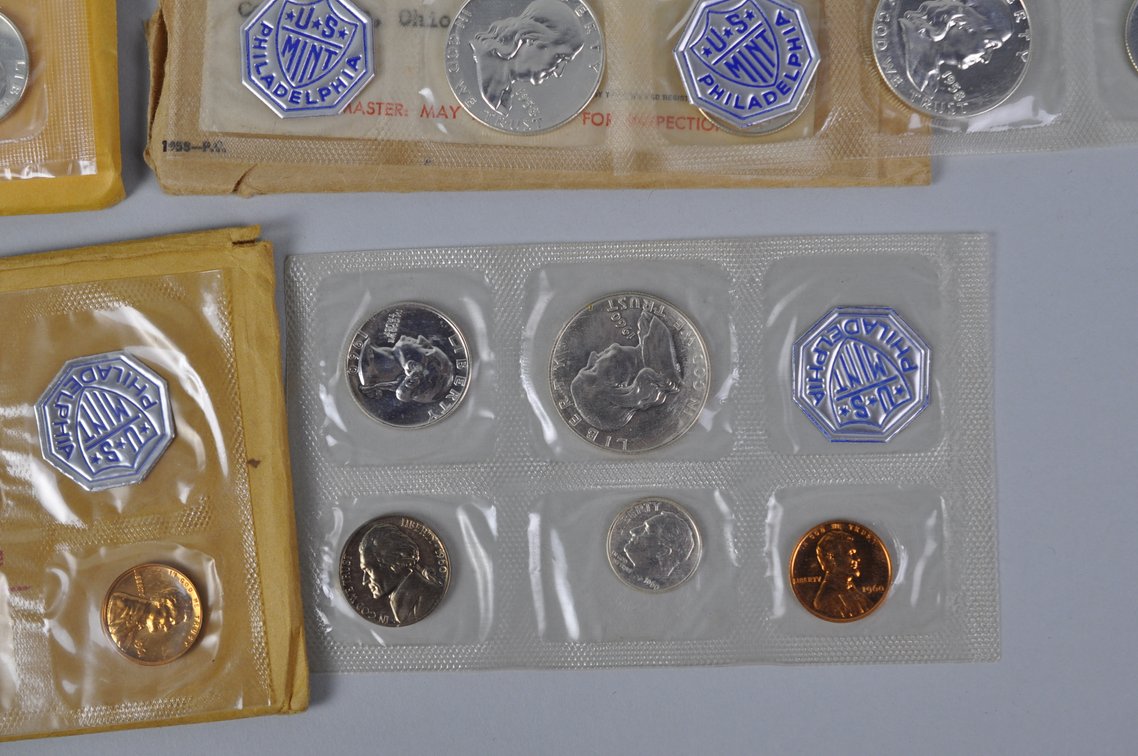 US Proof Sets 1958, 1960, 1963, and 1964x2, photo 8 of 15