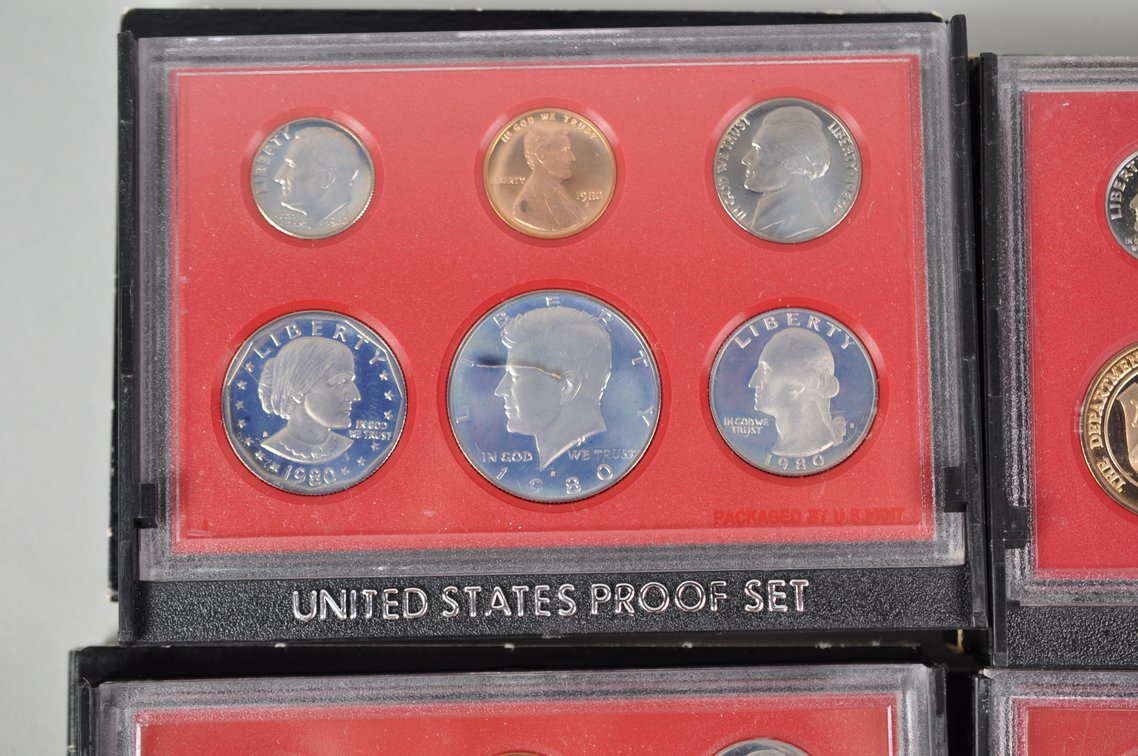 US Proof Sets 1980 and 1982x3, photo 3 of 11