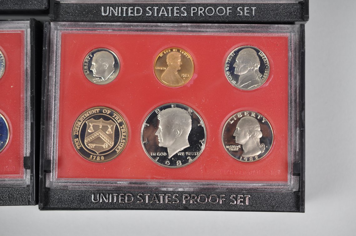 US Proof Sets 1980 and 1982x3, photo 6 of 11