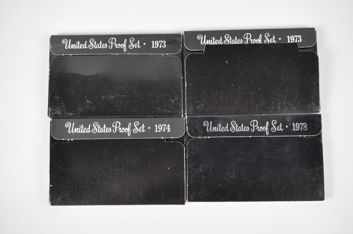 US Proof Sets 1973, 1973, 1974, and 1978