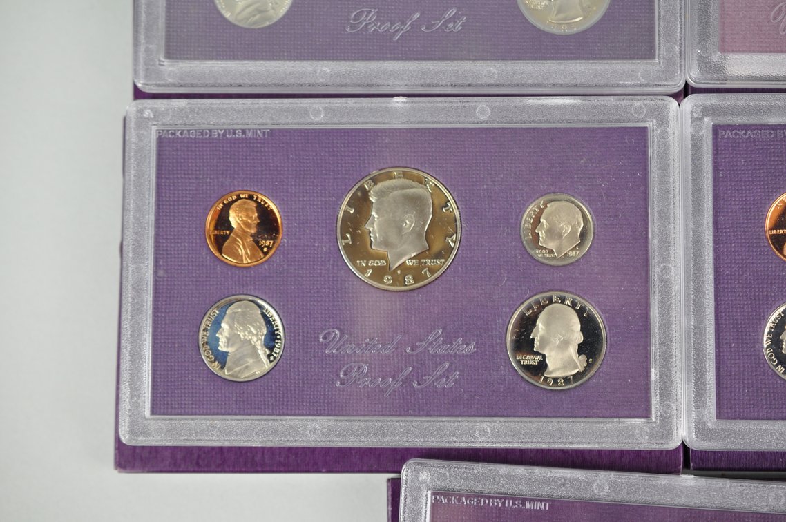 US Proof Sets 1985 x2, 1987 x2, 1988, photo 4 of 11