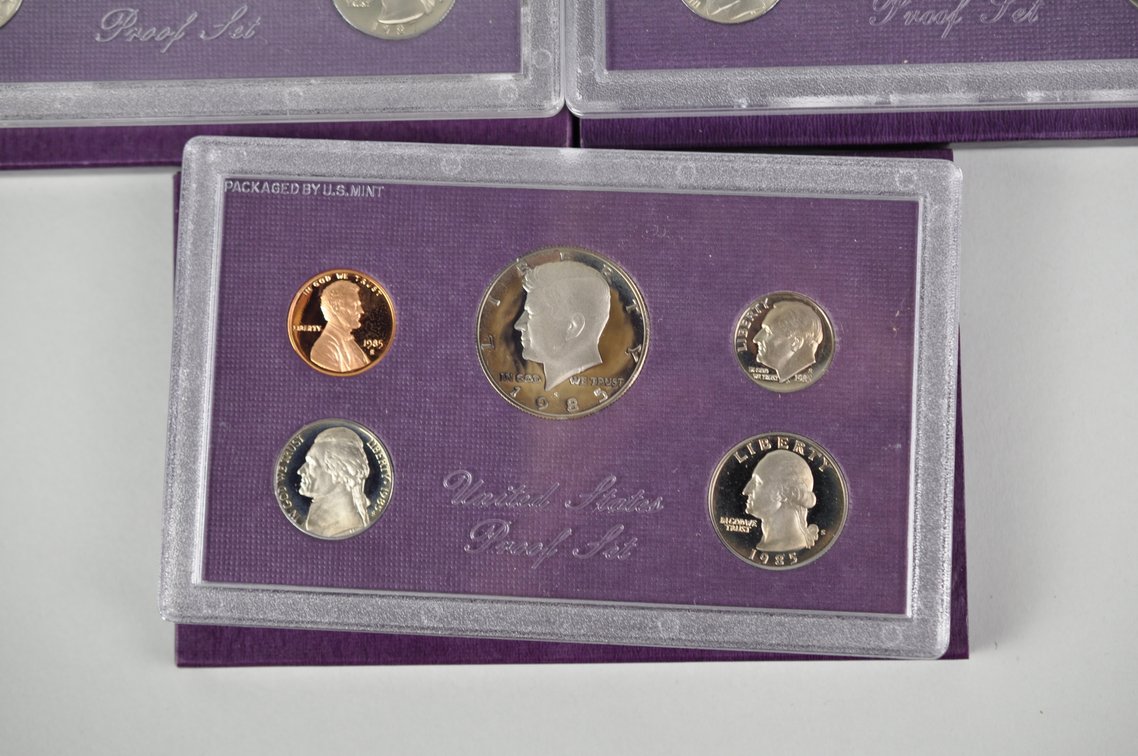 US Proof Sets 1985 x2, 1987 x2, 1988, photo 5 of 11