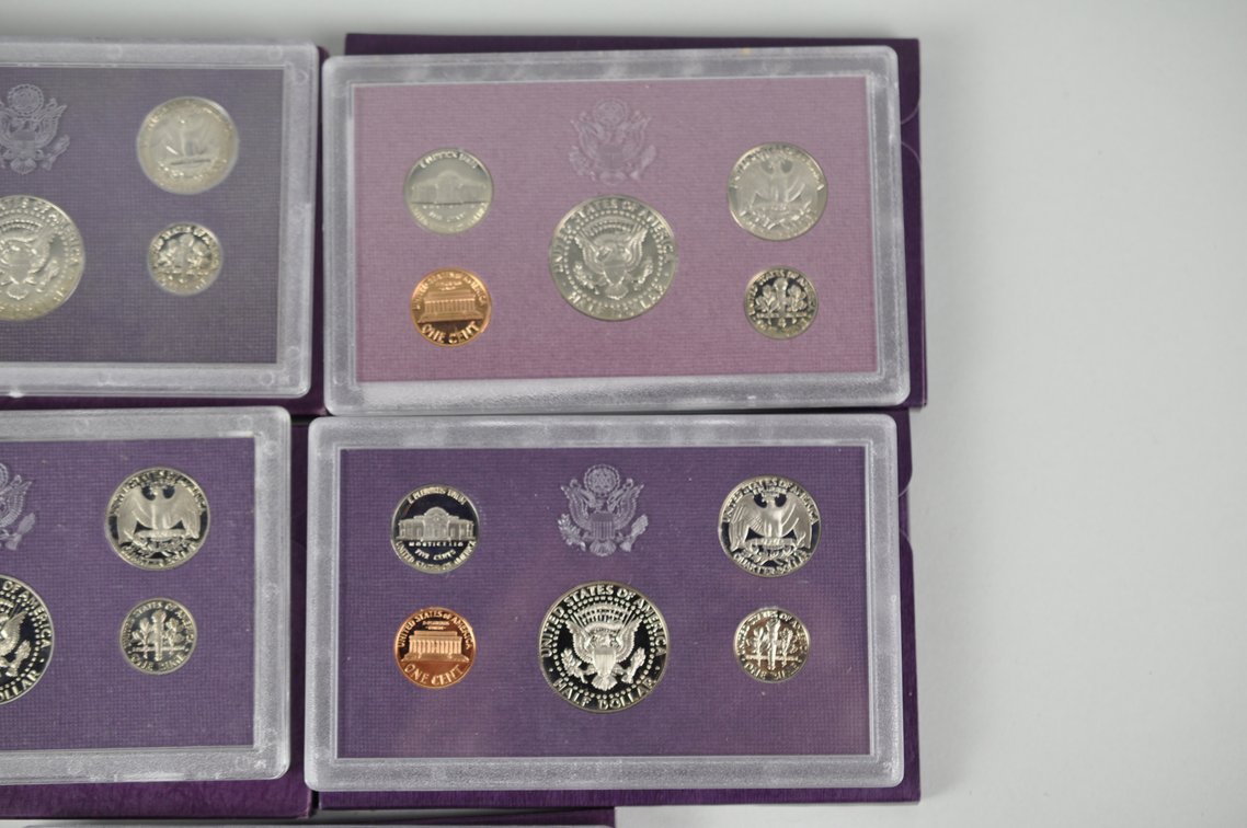 US Proof Sets 1985 x2, 1987 x2, 1988, photo 10 of 11