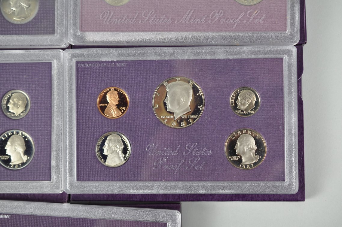 US Proof Sets 1985 x2, 1987 x2, 1988, photo 7 of 11