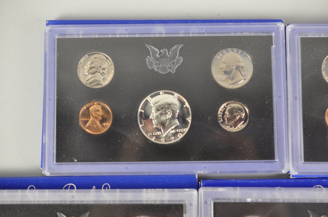 US Proof Sets 1968, 1970 x2, 1971 x2, 1972 x3, photo 3 of 13