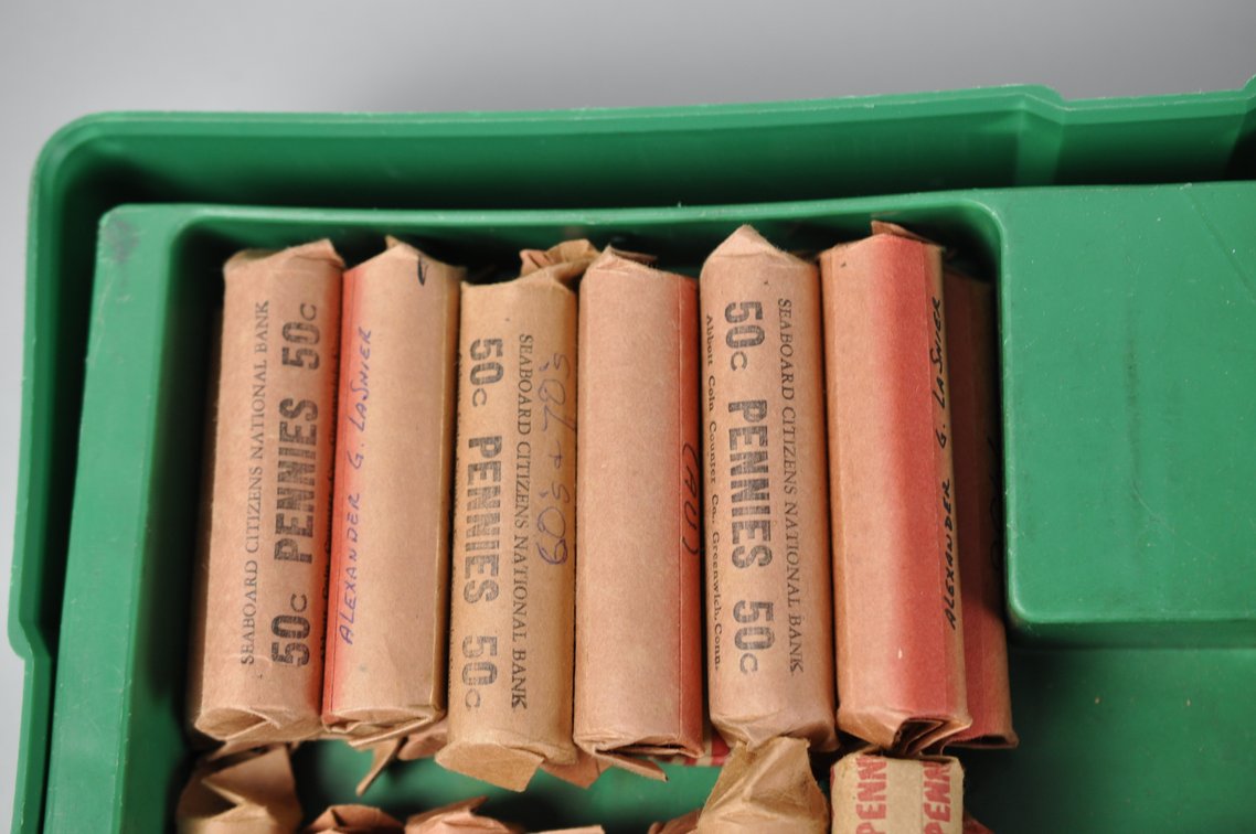Wheat and Lincoln Cent Rolls Inside a Monster Box Shell, photo 2 of 12