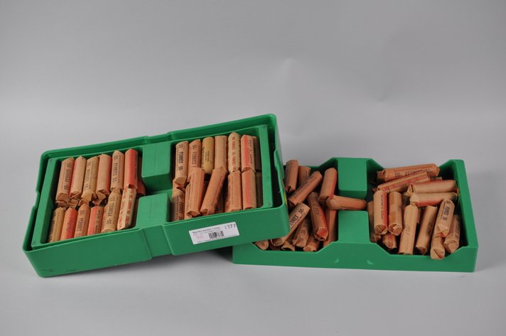 Wheat and Lincoln Cent Rolls Inside a Monster Box Shell