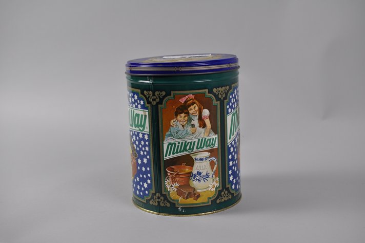 Assorted Lincoln Copper Cents in a Large Tin Can