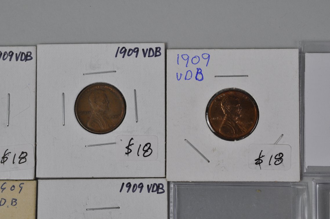 Assorted 1909VDB and 09S Wheat Cents, photo 3 of 16