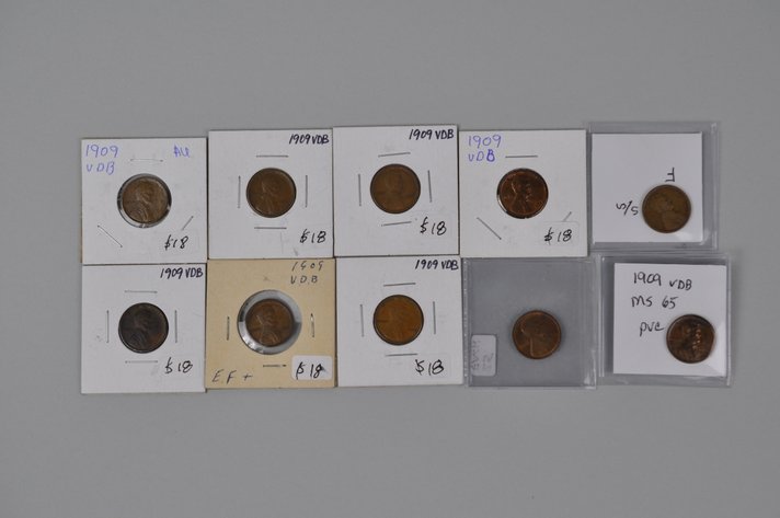 Assorted 1909VDB and 09S Wheat Cents