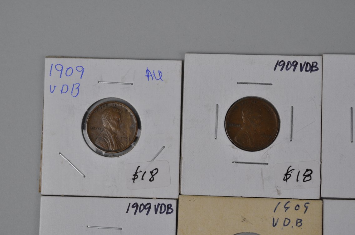 Assorted 1909VDB and 09S Wheat Cents, photo 2 of 16