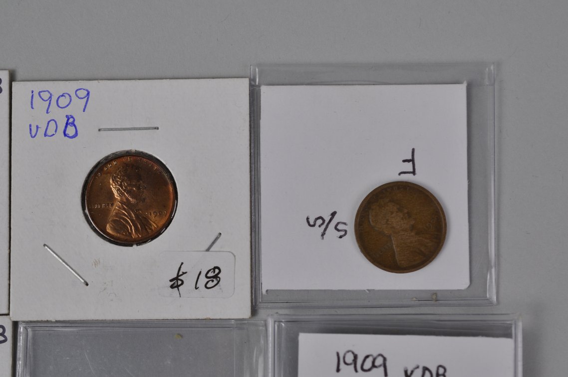 Assorted 1909VDB and 09S Wheat Cents, photo 4 of 16