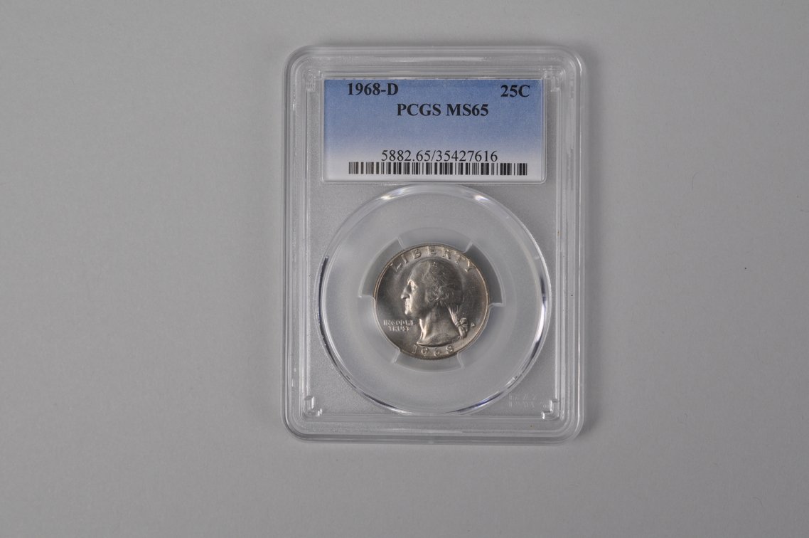 1948S Roosevelt Dime MS67 NGC, 1968D Washington Quarter PCGS MS65, photo 2 of 10