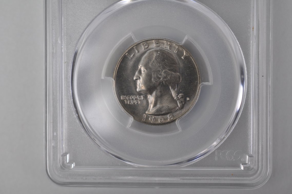 1948S Roosevelt Dime MS67 NGC, 1968D Washington Quarter PCGS MS65, photo 3 of 10
