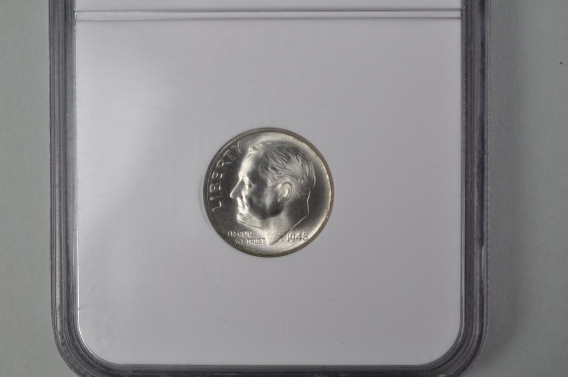 1948S Roosevelt Dime MS67 NGC, 1968D Washington Quarter PCGS MS65, photo 8 of 10