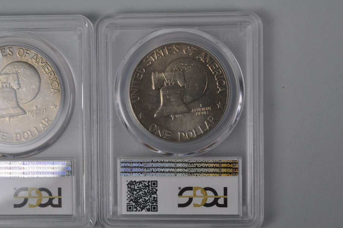 1971 Ike PR68DCAM Silver PCGS, 1976 Ike MS64 Tp2 PCGS, 1976 Ike MS65 Tp2 PCGS, photo 11 of 11