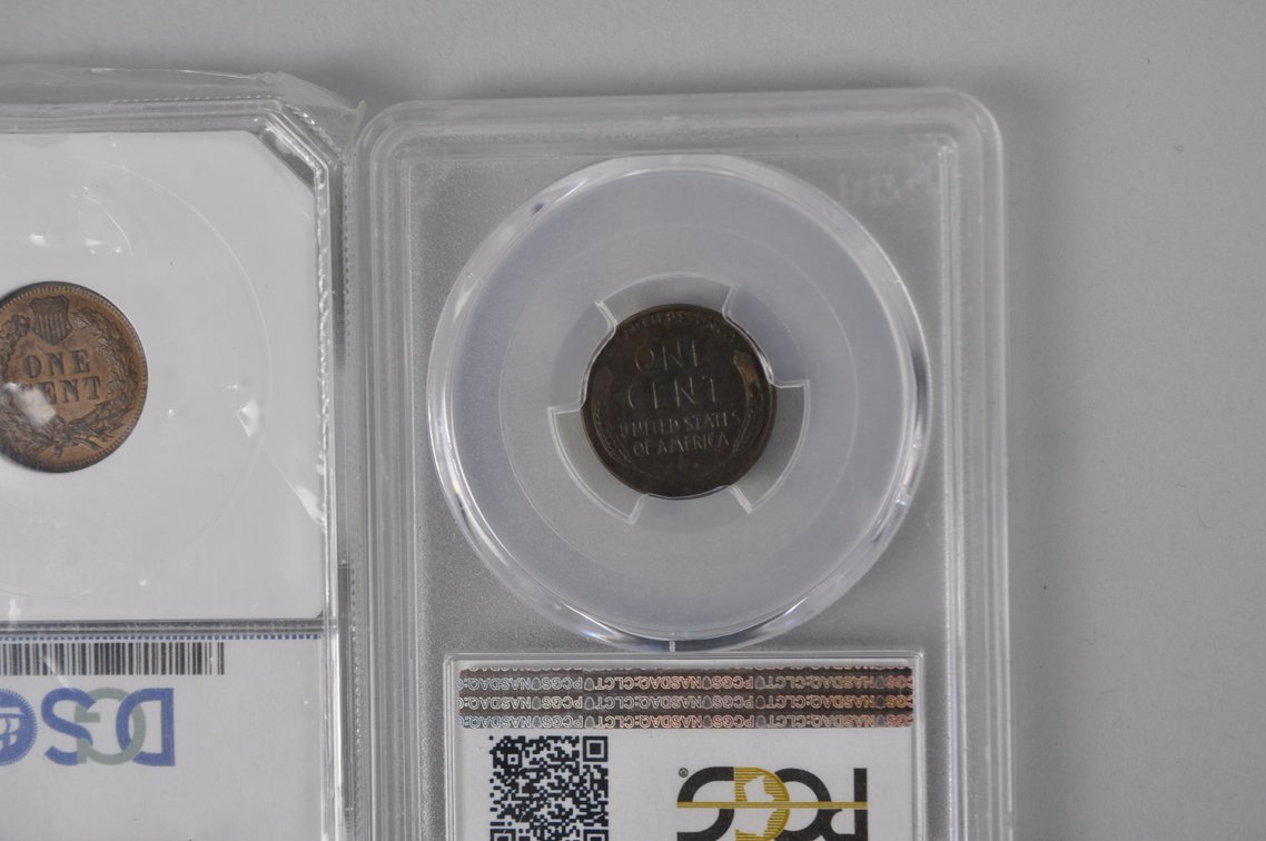 1935 1C PCGS MS63BN, 1904 1C DGS AU58, 1905 1C PCGS Gen. AU Detail Pol, 1935 1C PCGS MS63BN, photo 14 of 14
