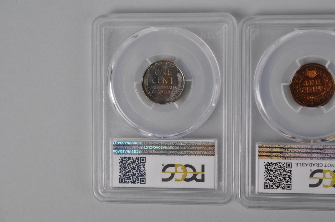 1935 1C PCGS MS63BN, 1904 1C DGS AU58, 1905 1C PCGS Gen. AU Detail Pol, 1935 1C PCGS MS63BN, photo 11 of 14