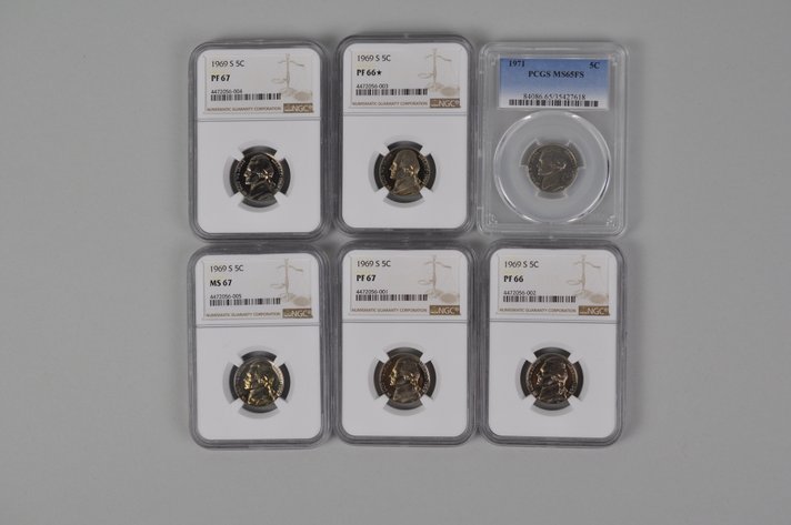 Assorted Graded Nickels By NGC and PCGS