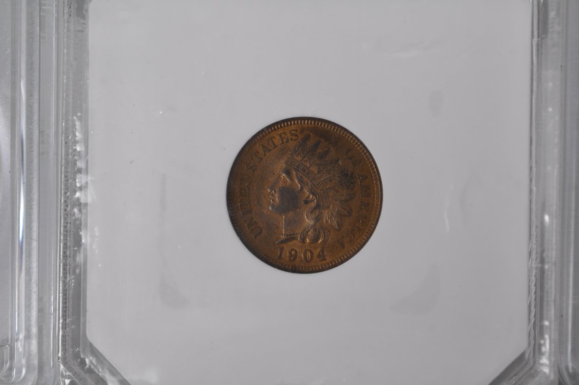 1935 1C PCGS MS63BN, 1904 1C DGS AU58, 1905 1C PCGS Gen. AU Detail Pol, 1935 1C PCGS MS63BN, photo 7 of 14
