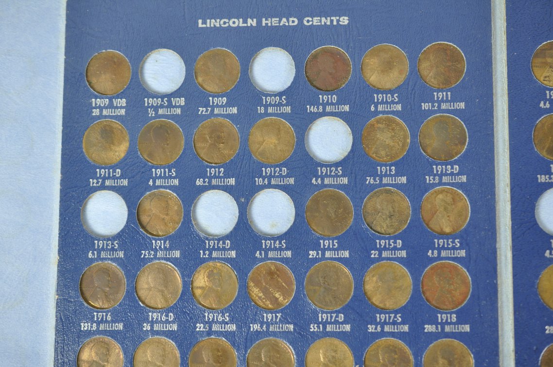 Lincoln Wheat Cent Album Mostly Complete, photo 18 of 20