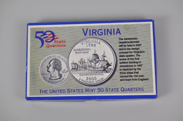 Virginia State Quarter Coin With Commemorative Pocket Knife