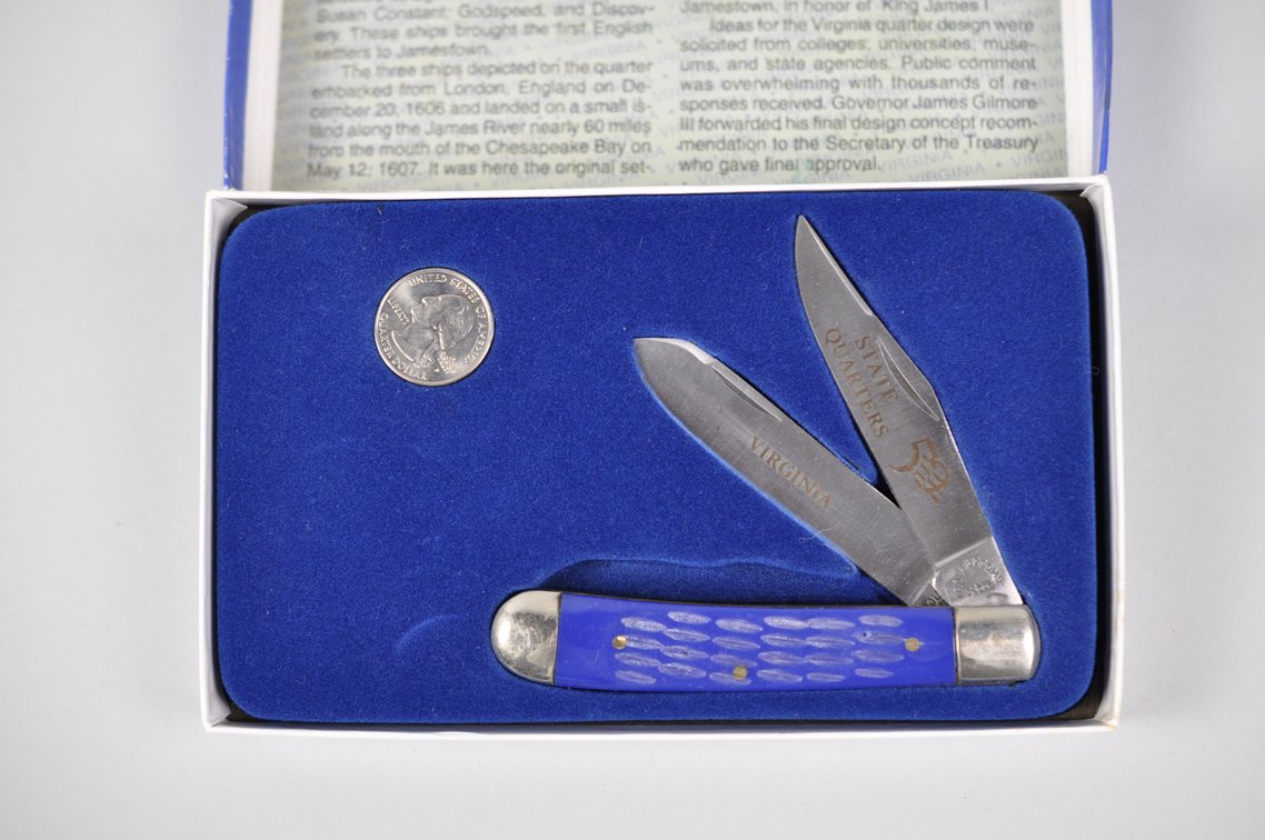 Virginia State Quarter Coin With Commemorative Pocket Knife, photo 2 of 6