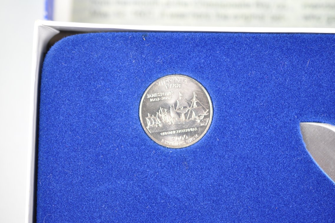 Virginia State Quarter Coin With Commemorative Pocket Knife, photo 6 of 6