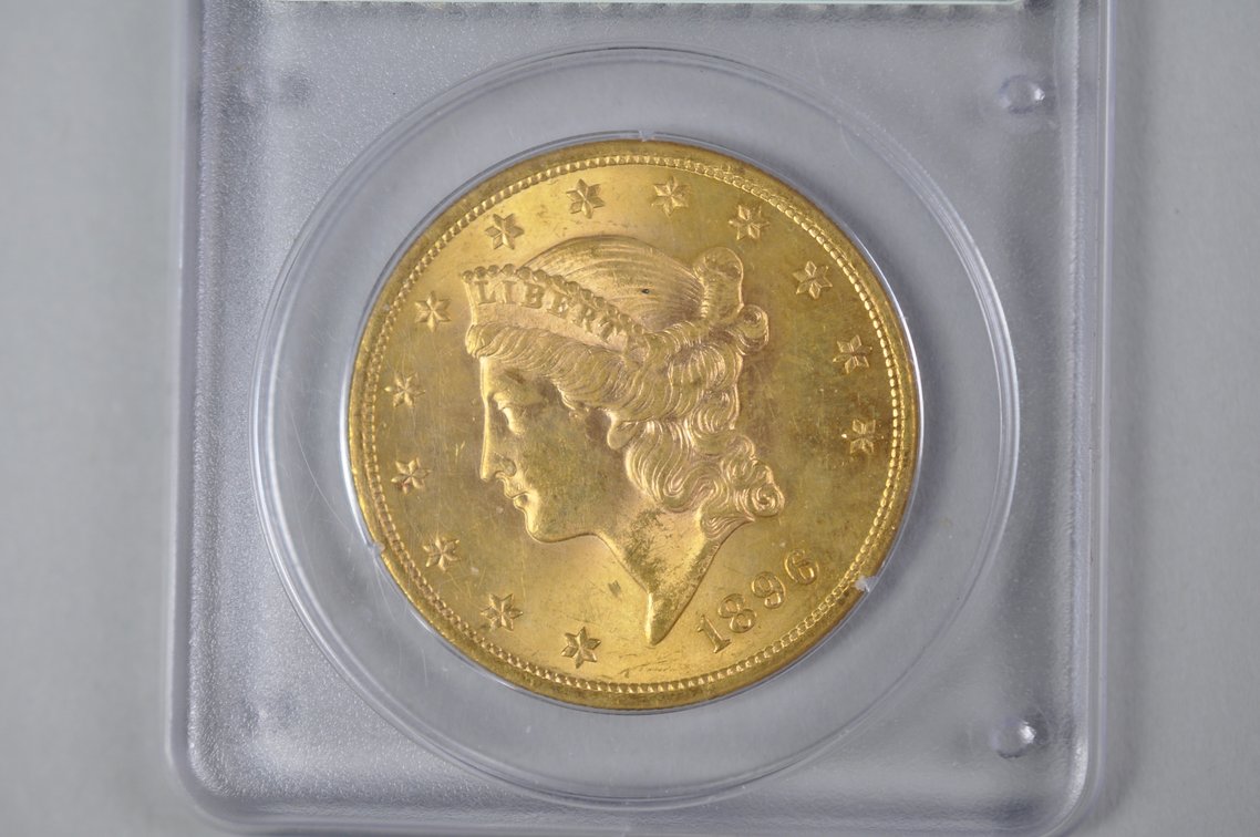 1896 Liberty Double Eagle Gold PCGS MS61, photo 3 of 11