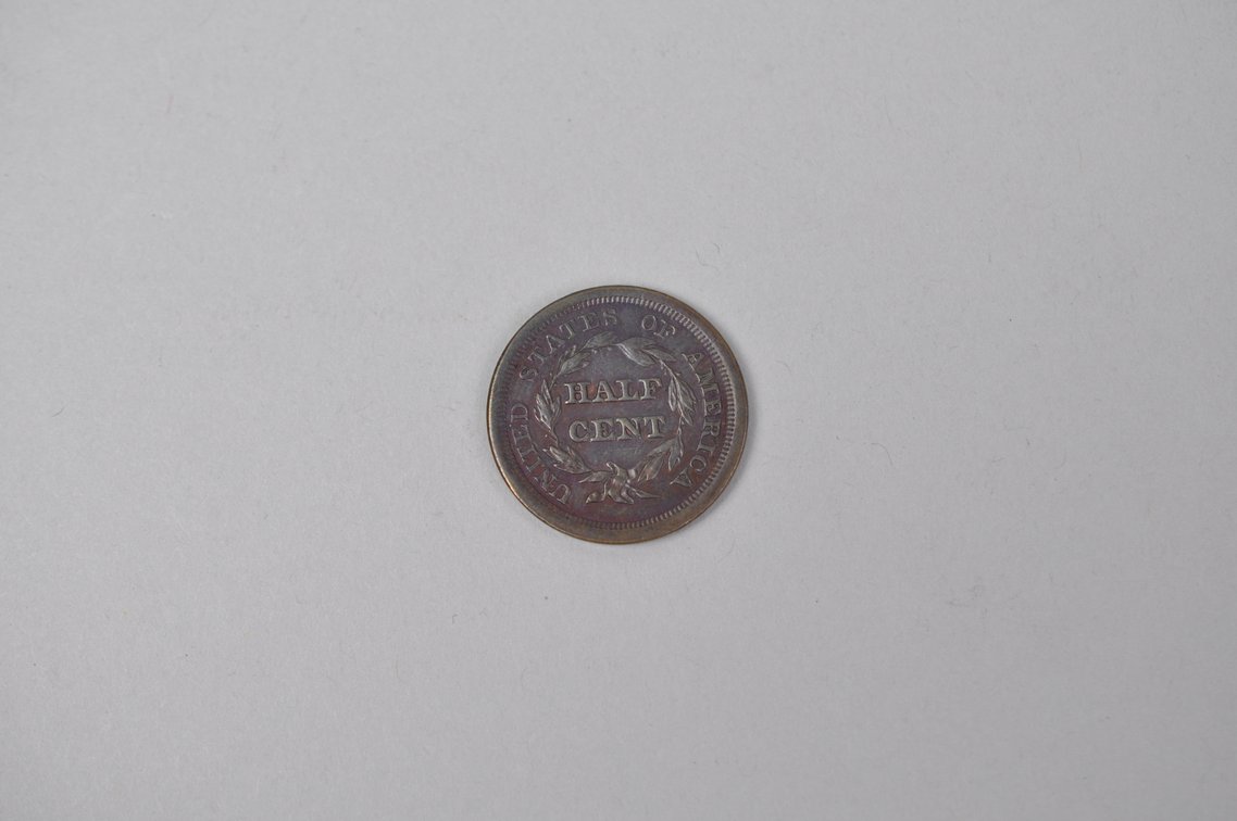 1851 Braided Hair Half Cent, photo 3 of 4