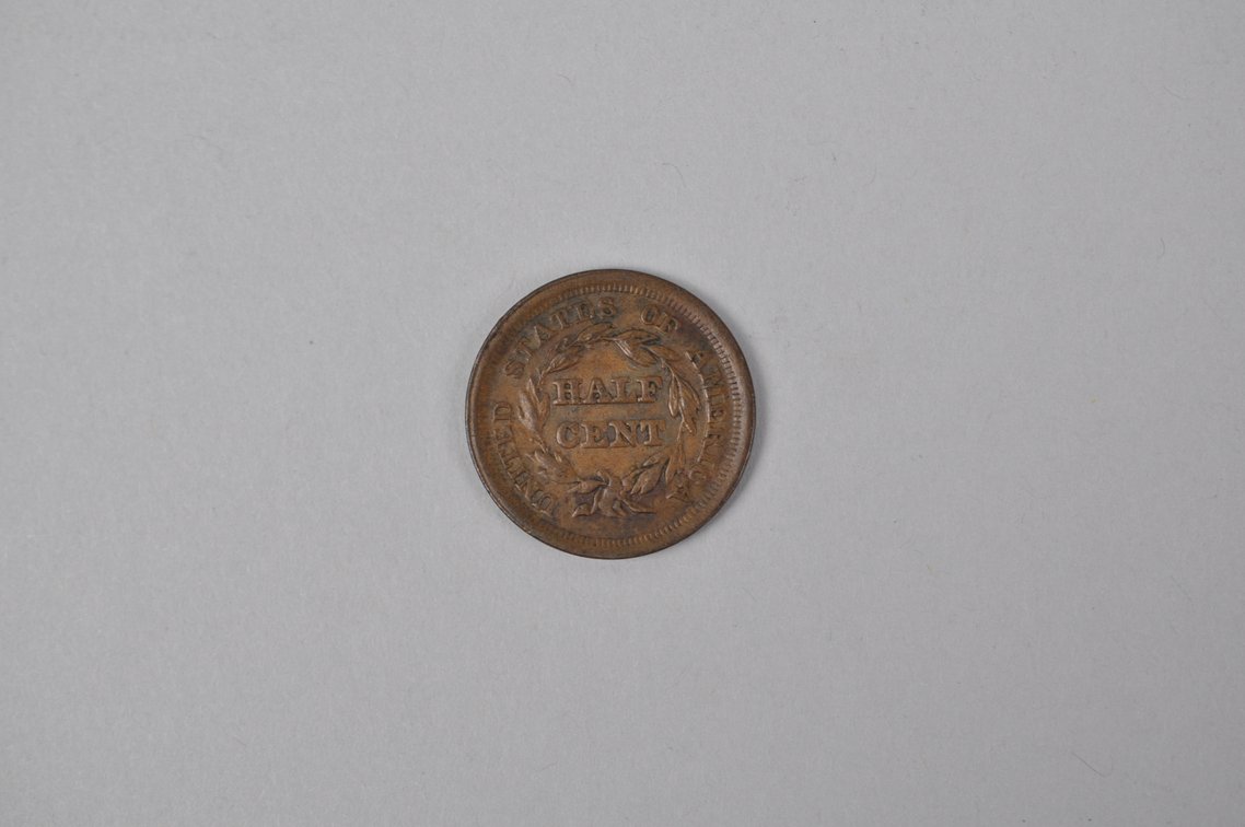 1853 Braided Hair Half Cent, photo 3 of 4