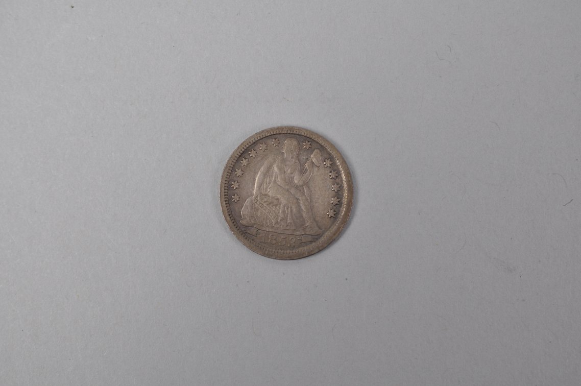 1853 Arrows Dime, photo 3 of 5
