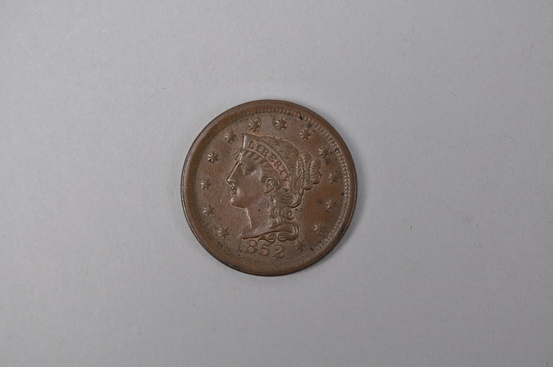 1852 Braided Hair Half Cent, photo 2 of 4