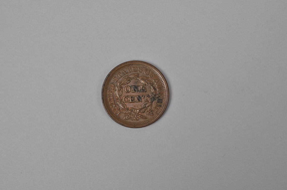 1852 Braided Hair Half Cent, photo 3 of 4