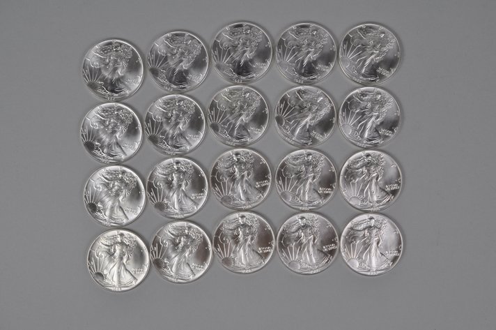 Green Mint Tube of 1986 American Silver Eagles