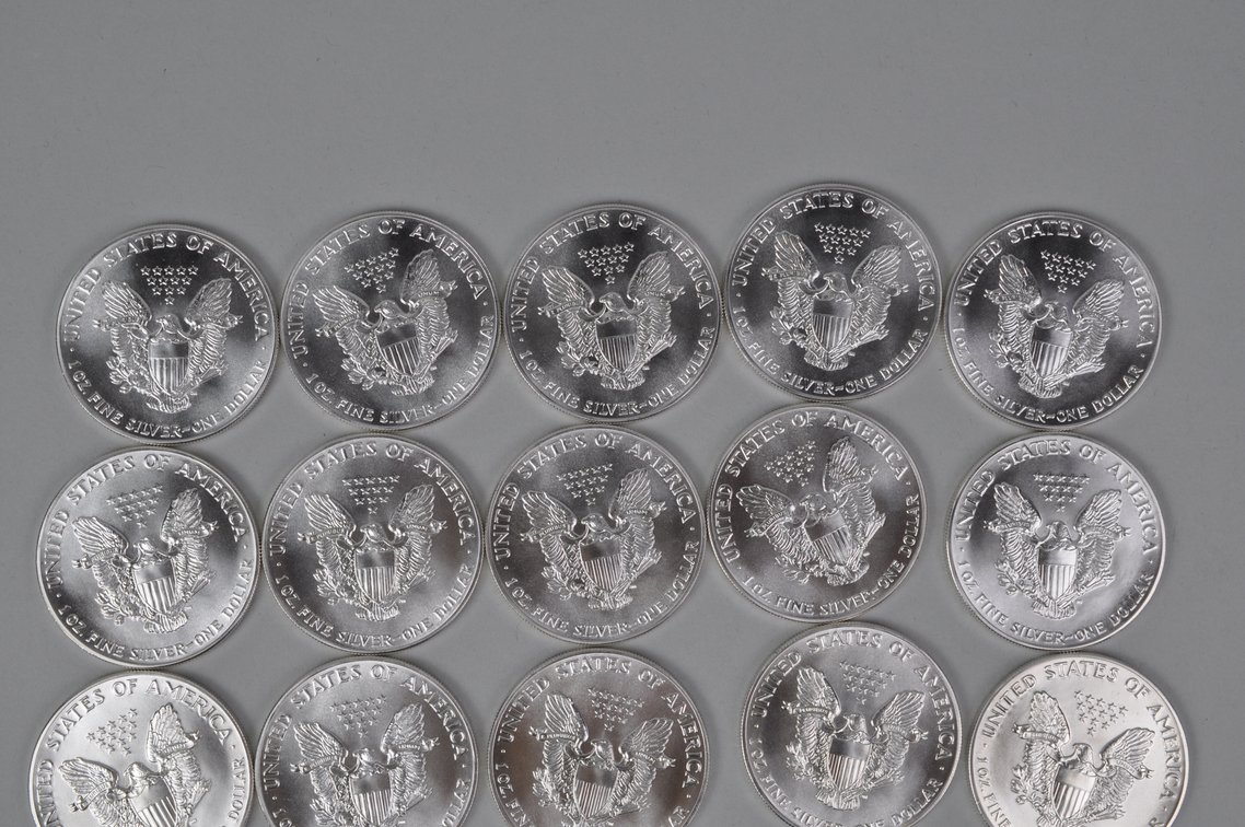 Green Mint Tube of 1986 American Silver Eagles, photo 6 of 9