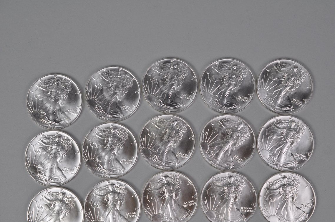 Green Mint Tube of 1986 American Silver Eagles, photo 2 of 9