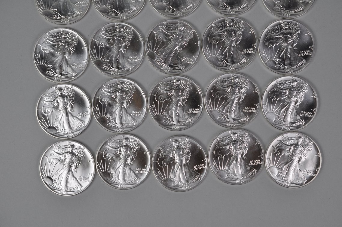 Green Mint Tube of 1989 American Silver Eagles, photo 3 of 9