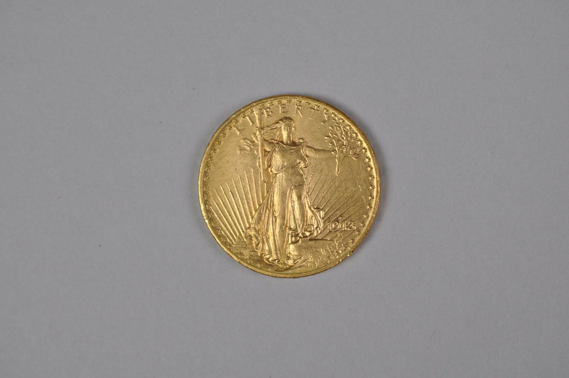 1913 D SG Double Eagle Gold AU/MS, photo 2 of 7
