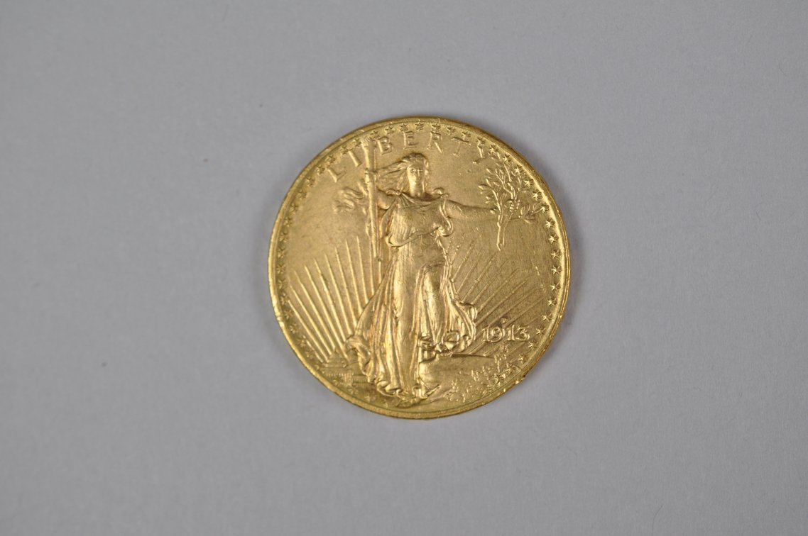 1913 D SG Double Eagle Gold AU/MS, photo 3 of 7