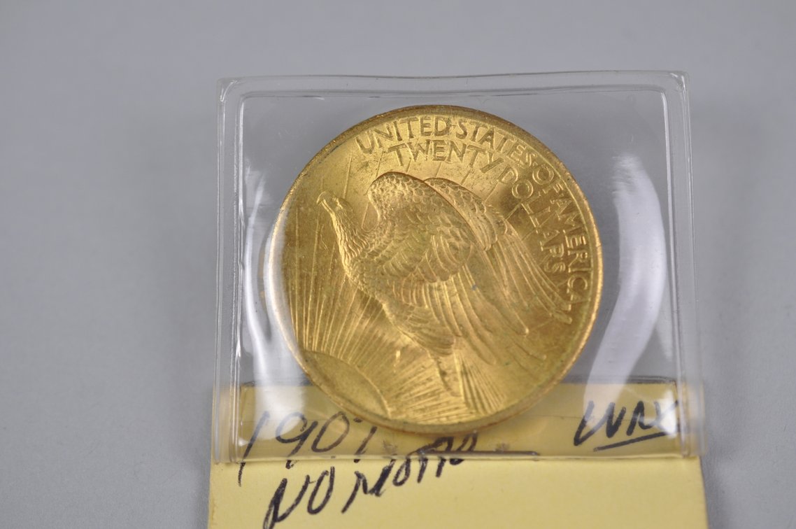 1907 No Motto SG Double Eagle Gold MS, photo 8 of 9