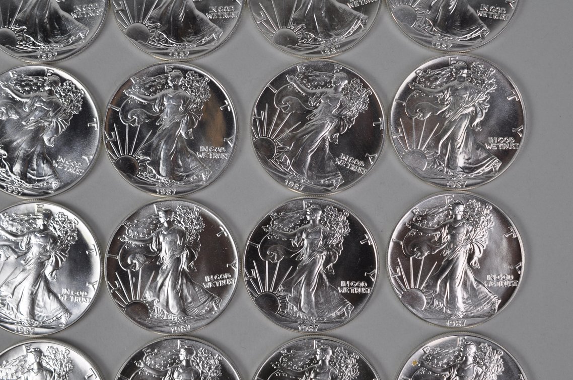Green Mint Tube of 1987 American Silver Eagles, photo 4 of 9