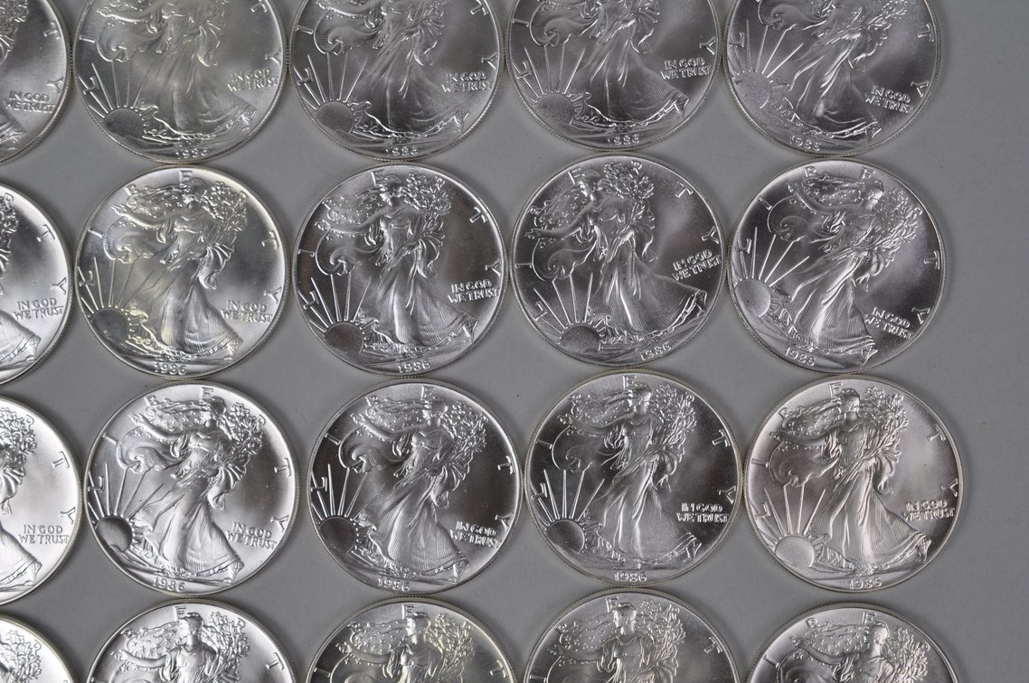 Green Mint Tube of 1986 American Silver Eagles, photo 4 of 9