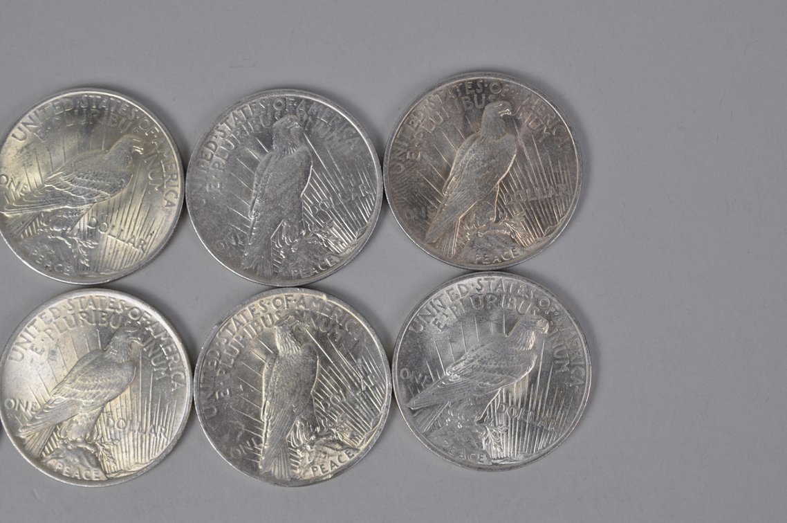Ten 1923 Silver Peace Dollars, photo 8 of 8
