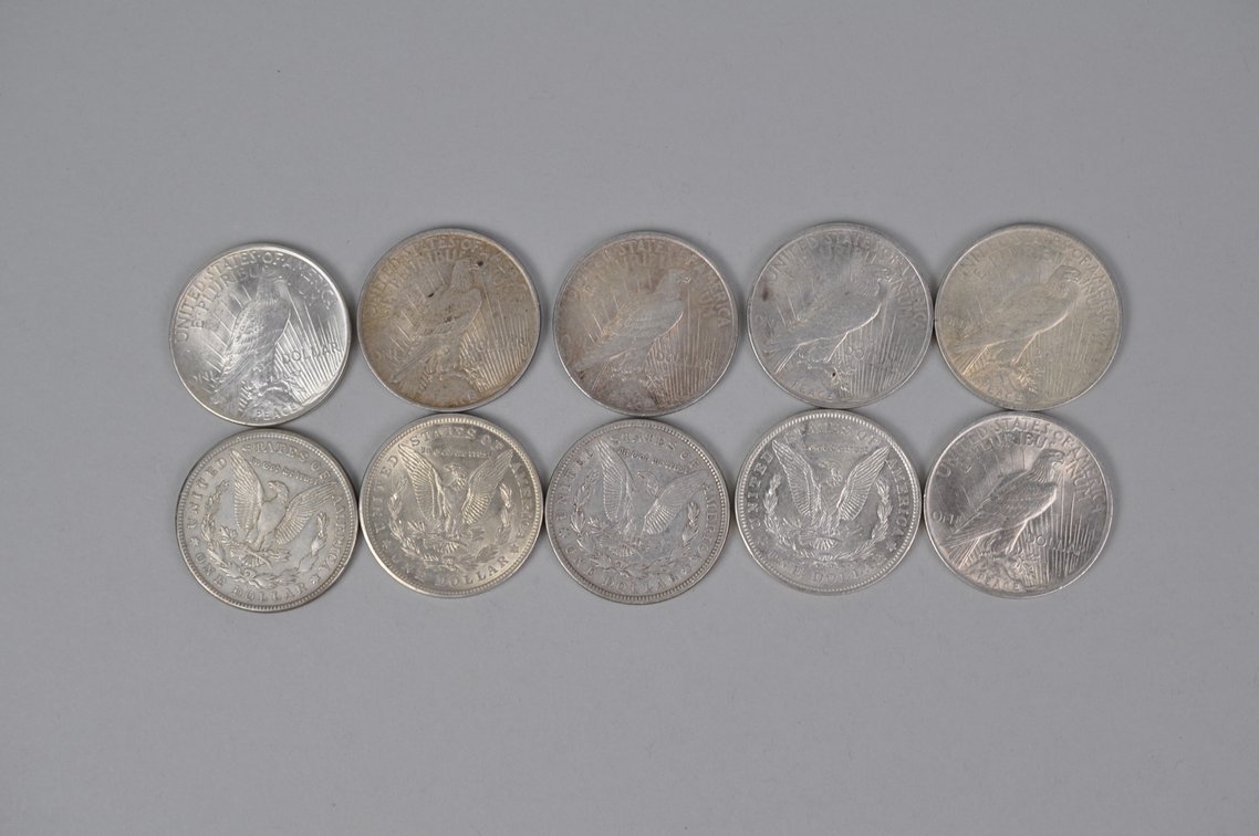 1921 Silver Morgan and 1922 Peace Dollars, photo 5 of 8