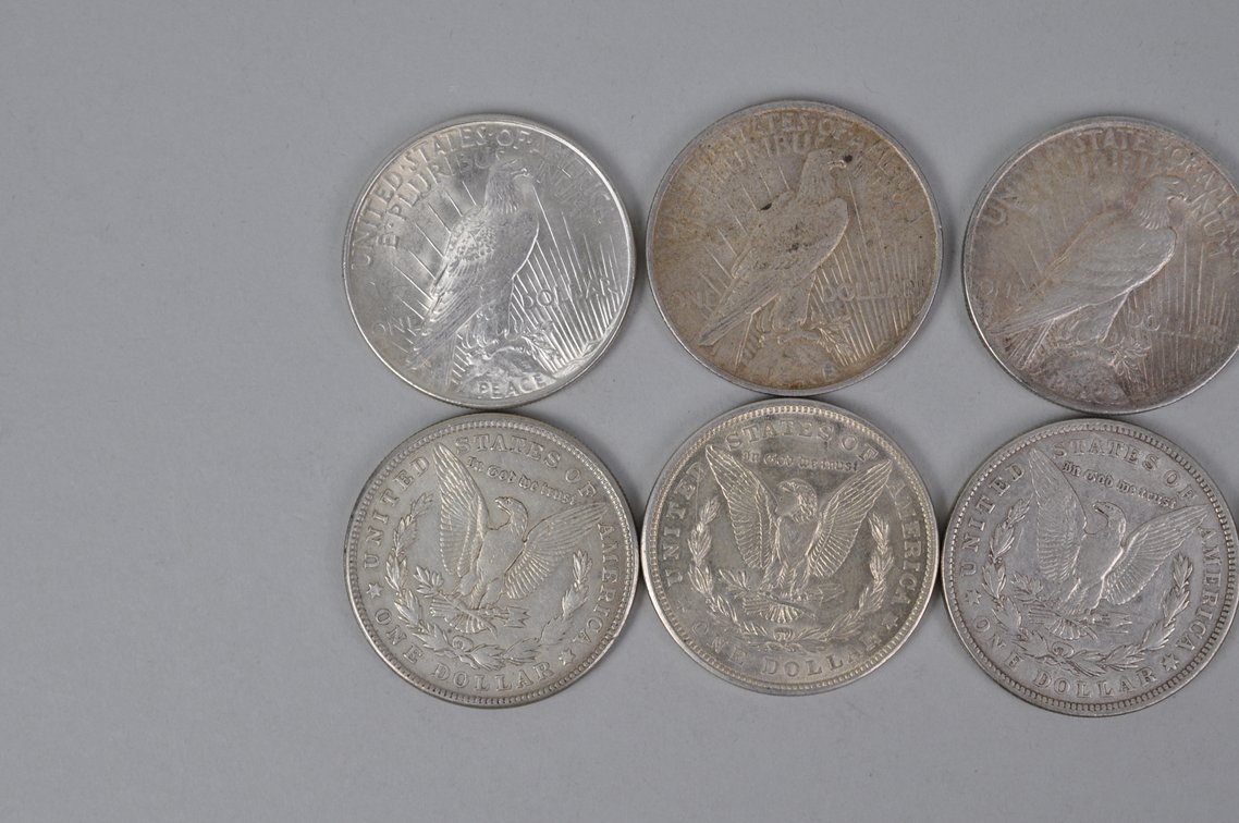 1921 Silver Morgan and 1922 Peace Dollars, photo 6 of 8