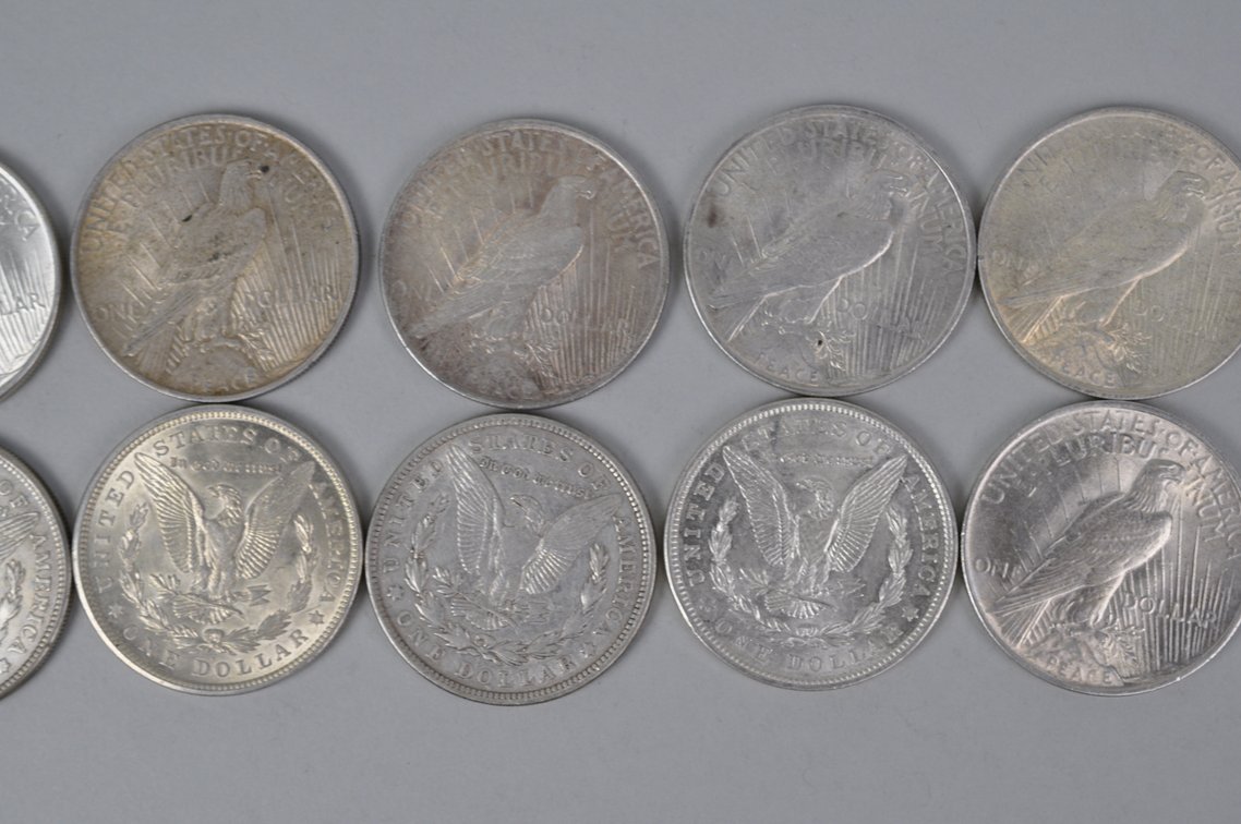 1921 Silver Morgan and 1922 Peace Dollars, photo 7 of 8