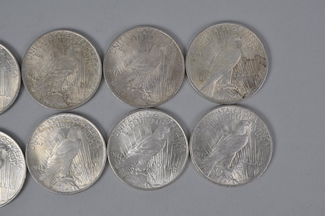 Ten 1922 Silver Peace Dollars, photo 8 of 8
