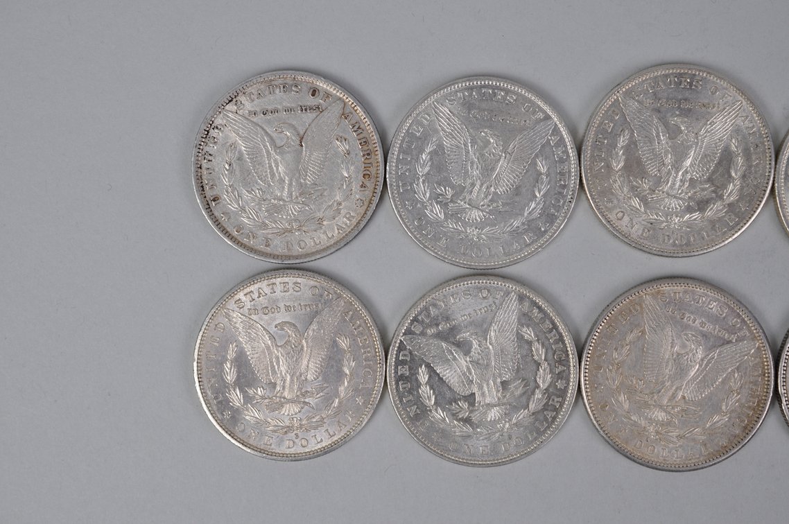 Ten Silver Morgan Dollars, photo 6 of 8