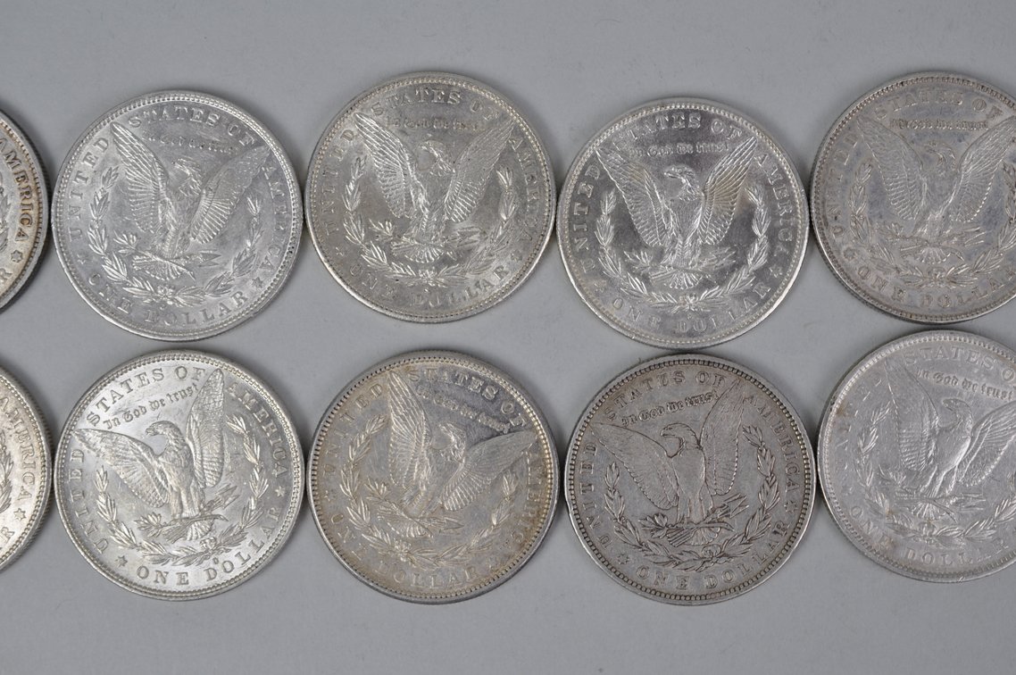 Ten Silver Morgan Dollars, photo 7 of 8